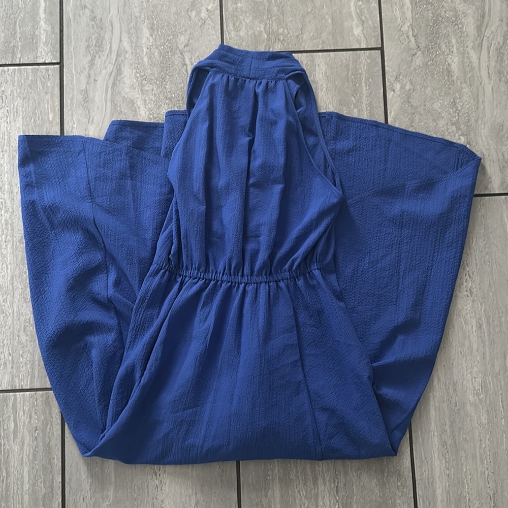Calvin Klein high low size 6 blue dress. Halter style. - Picture 3 of 4